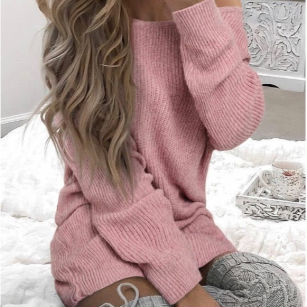Fairy season sweater criss cross dress sz small oversized fit m loose nwot